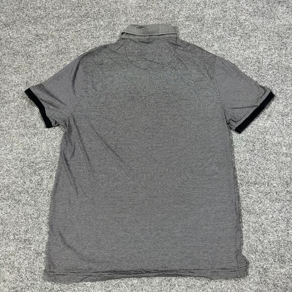 Penguin Heritage Slim Fit Gray Black Short Sleeve Collared Polo Shirt Size Large - Picture 2 of 7
